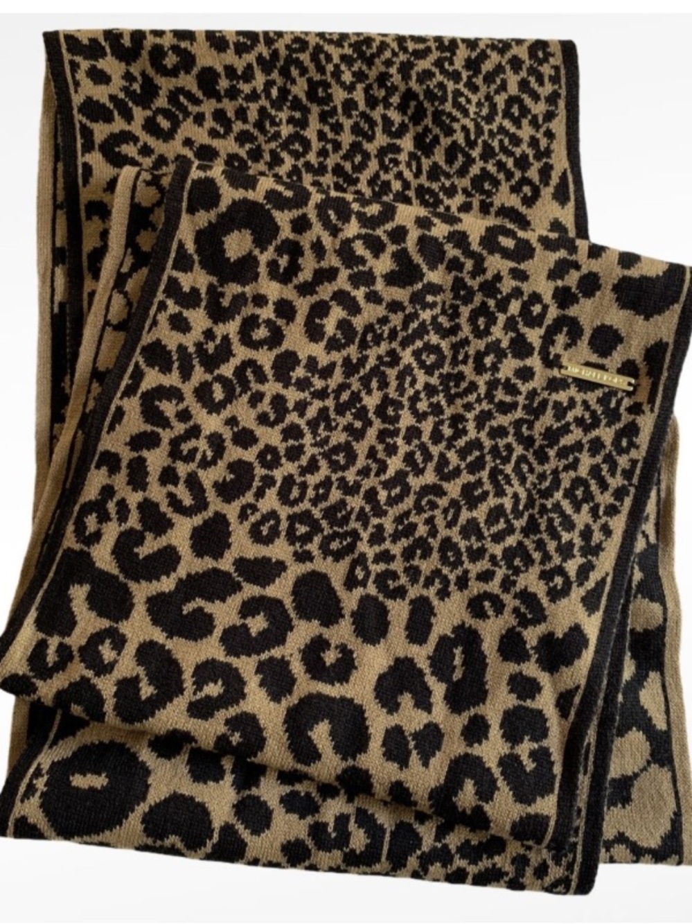 Michael Kors NWT leopard Animal Print Knit Infinity Scarf Brown Camel Tan Black